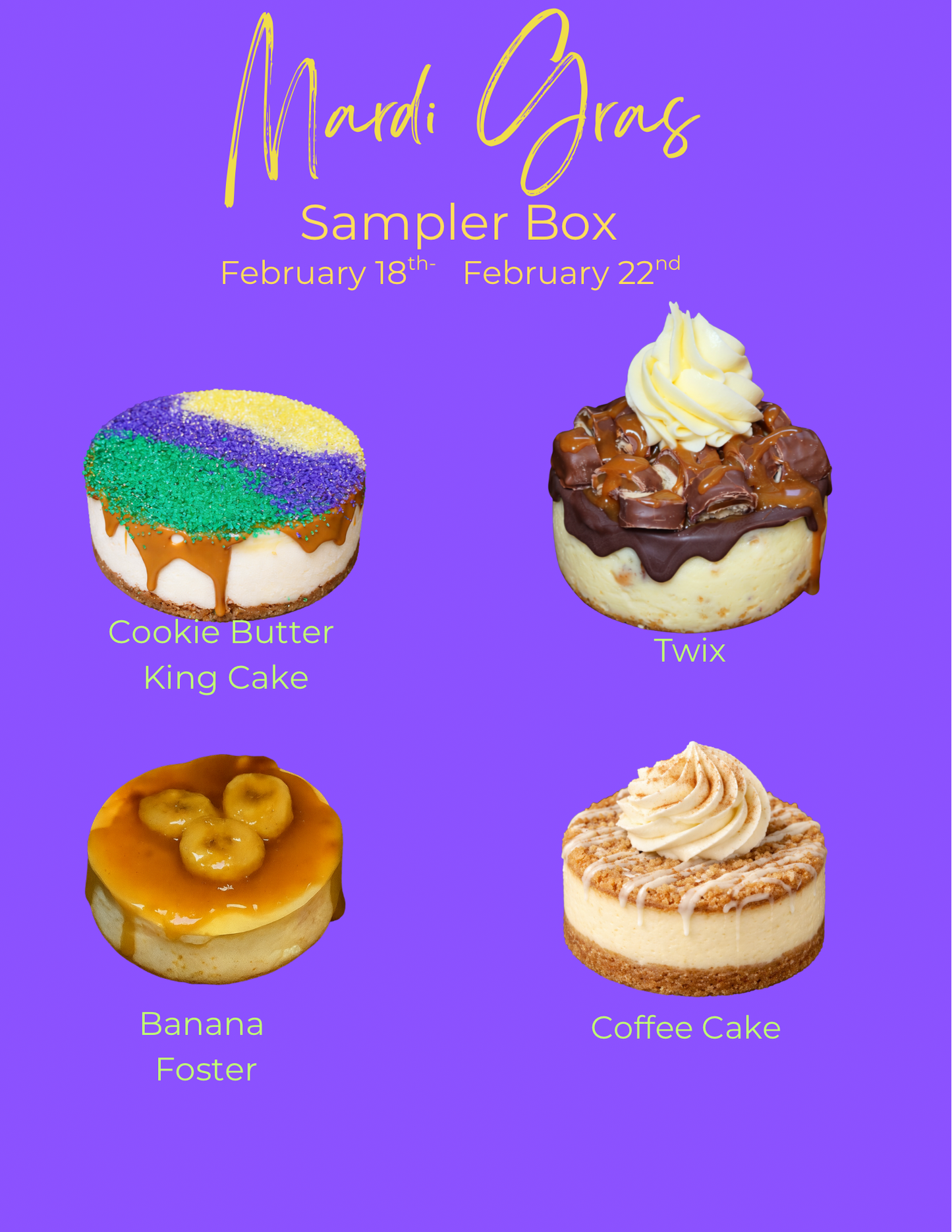 Cheesecake Sample Box (Please Read)